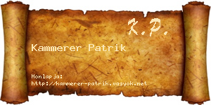 Kammerer Patrik névjegykártya